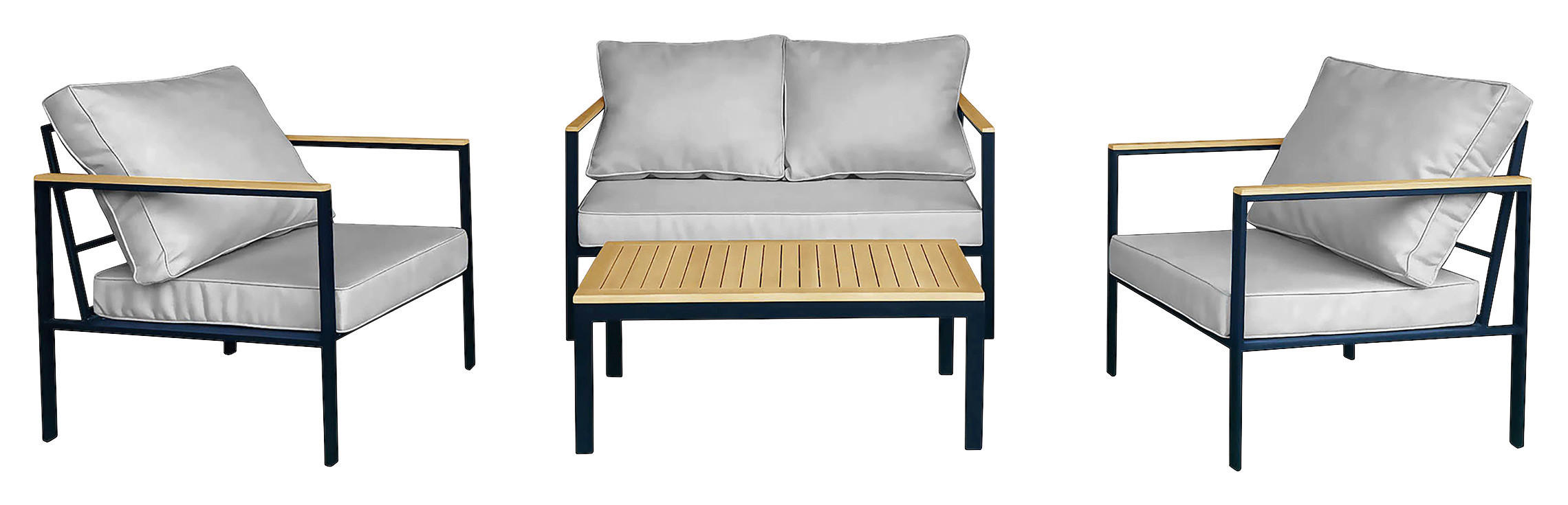 POCOline Gartensitzgruppe Mykonos anthrazit Stahl Mykonos - hellgrau/anthrazit - POCOline