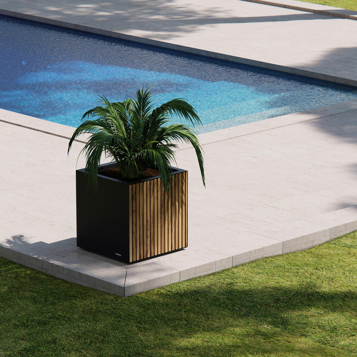 Herstera Garden Pflanzkübel Deco Planter schwarz Metall B/H/L: ca. 50x50x50 cm Deco Planter - schwarz (50,00/50,00/50,00cm) - Herstera Garden