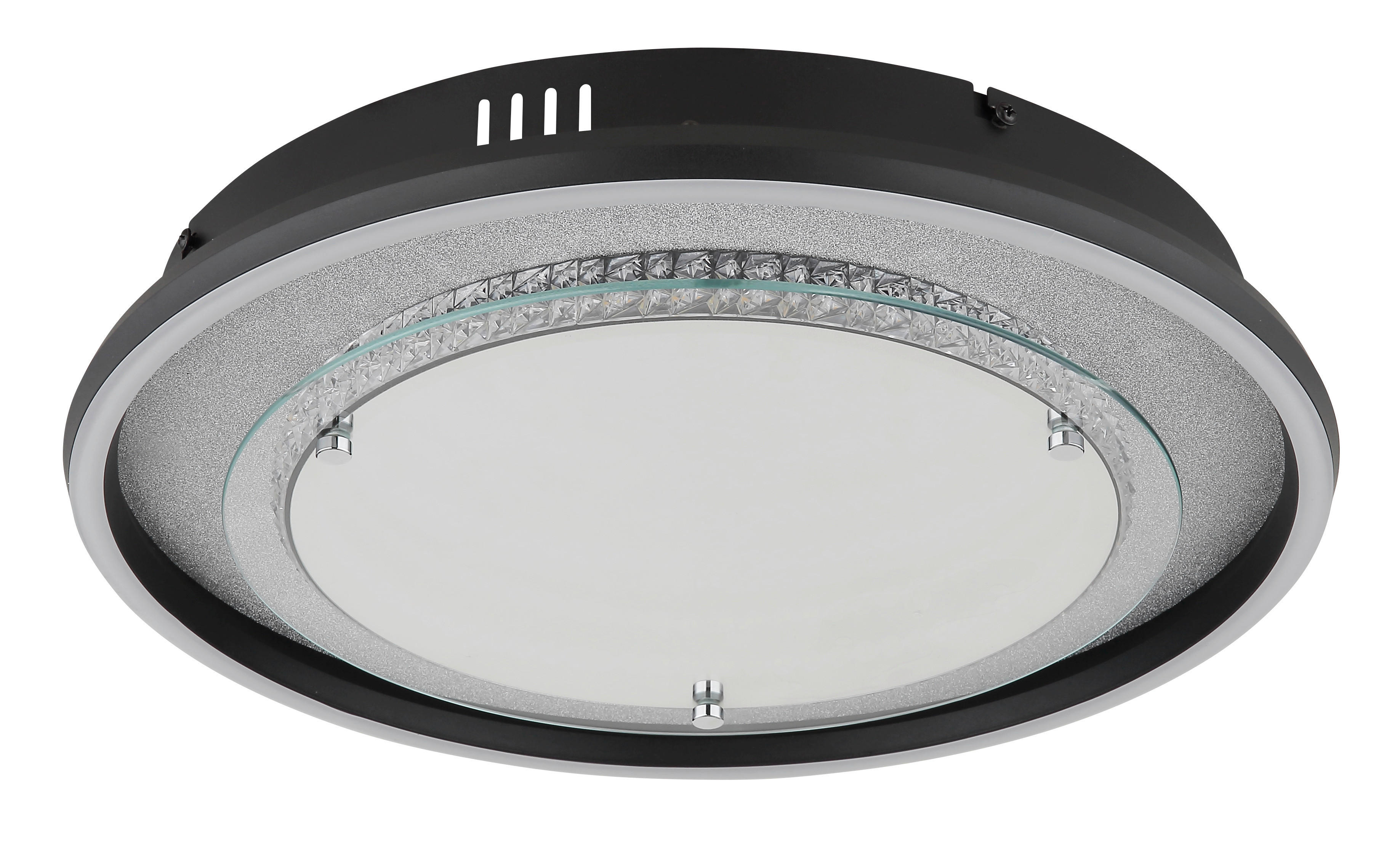 Thumbnail - GLOBO Deckenleuchte silber klar schwarz Aluminium Glas Kunststoff H/D: ca. 6,8x40 cm 1 Brennstellen