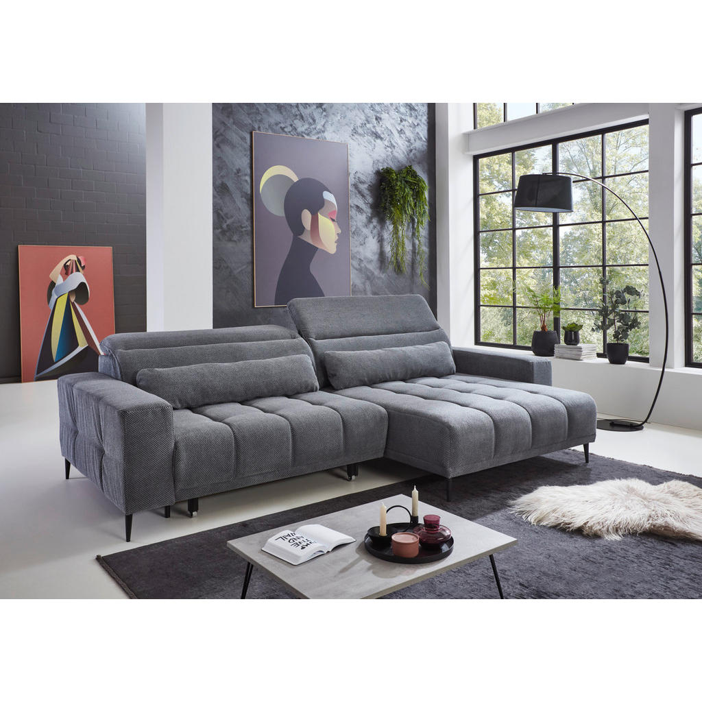 Thumbnail - Ecksofa Lana grau Microfaser B/H/T: ca. 284x108x169 cm