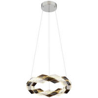 GLOBO LED-Pendelleuchte Rauch Chrom transparent Metall Acryl H/D: ca. 130x37 cm KARILION - Rauch/Chrom (37,00/130,00cm) - GLOBO