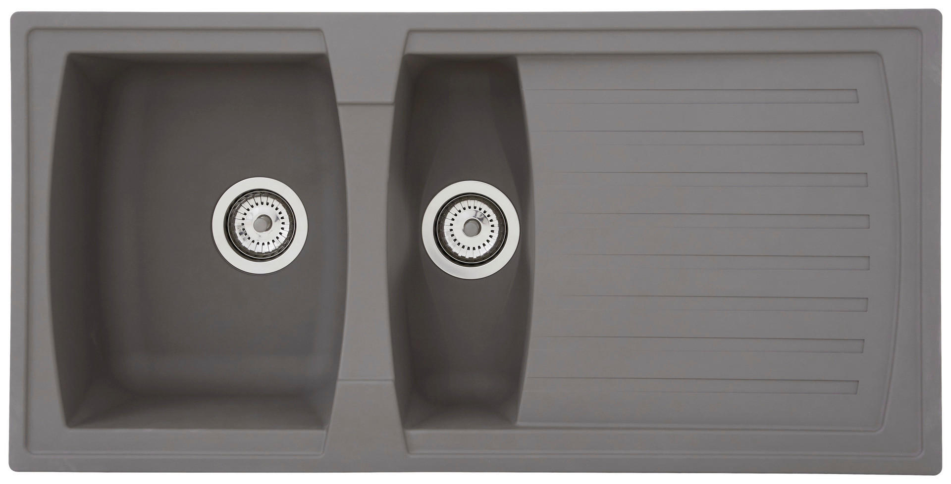 Respekta Einbauspüle Boston 100 x 50 G Beton grau Mineralite B/H/T: ca. 100x20x50 cm Boston 100 x 50 G - Beton/grau (100,00/20,00/50,00cm) - Respekta