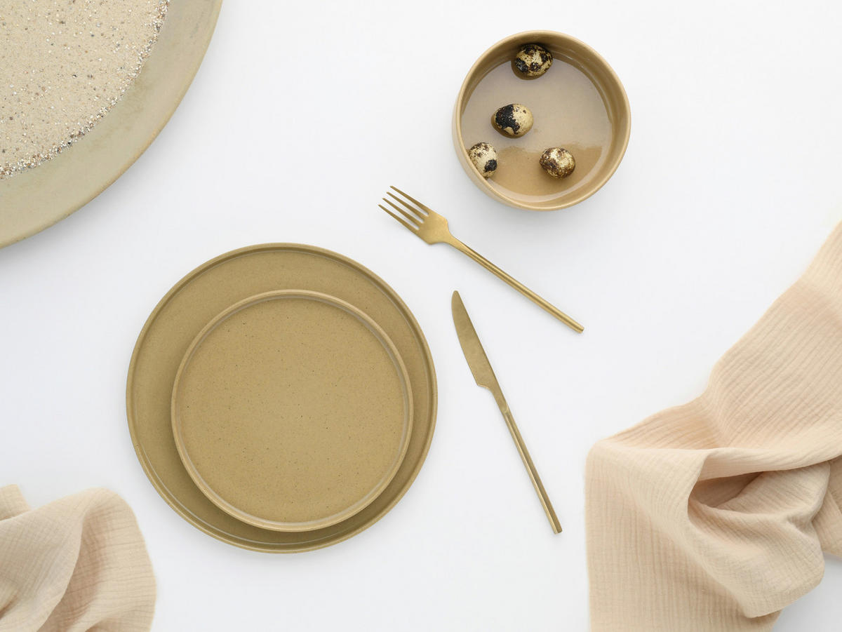 CreaTable Tafelservice Futuro sand Steinzeug 12 tlg. Futuro - sand - CreaTable