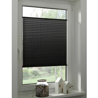 Spannplissee schwarz B/L: ca. 55x130 cm Plissee-uni_TL - schwarz (55,00/130,00cm) - Boviva