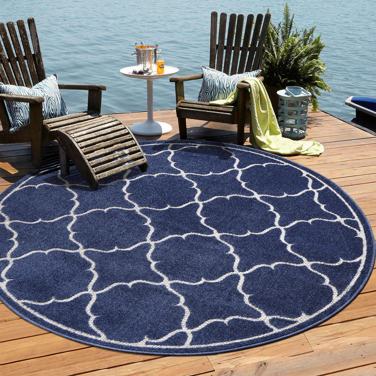 Sanat Outdoorteppich BERLIN blau B/L: ca. 120x120 cm BERLIN - blau (120,00/120,00cm) - Sanat