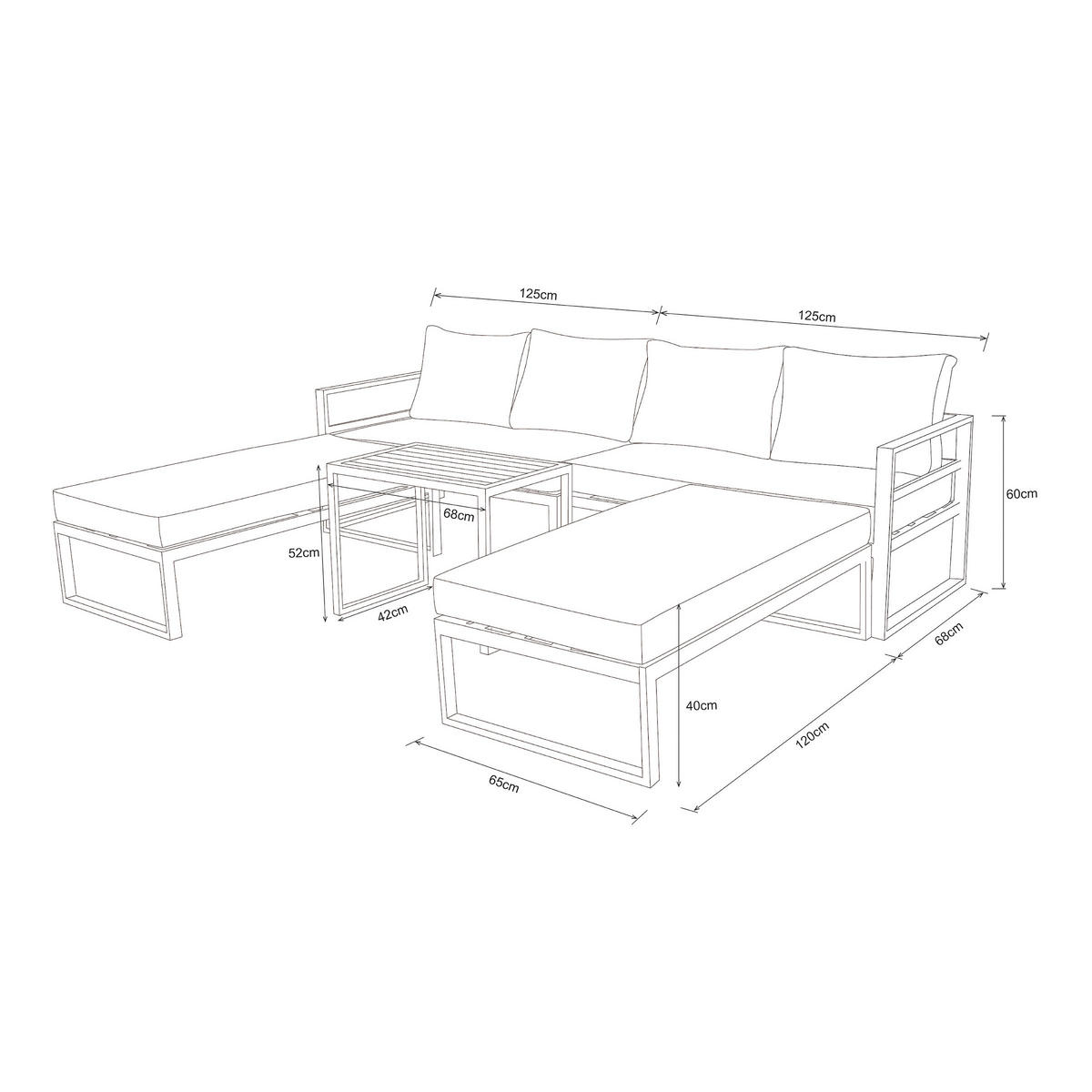 Loungeset Bilbao schwarz Stahl Bilbao - schwarz/grau