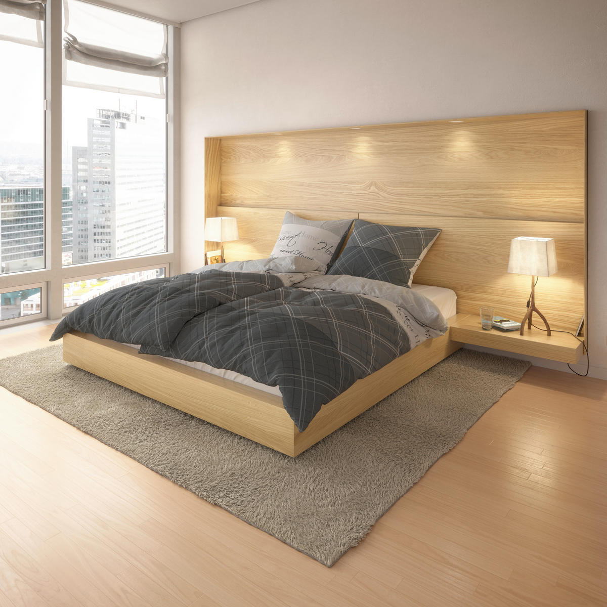 Baumwoll Bettwäsche Renforce Bettwäsche_Renforce Home sweet - grau (135,00/200,00cm)