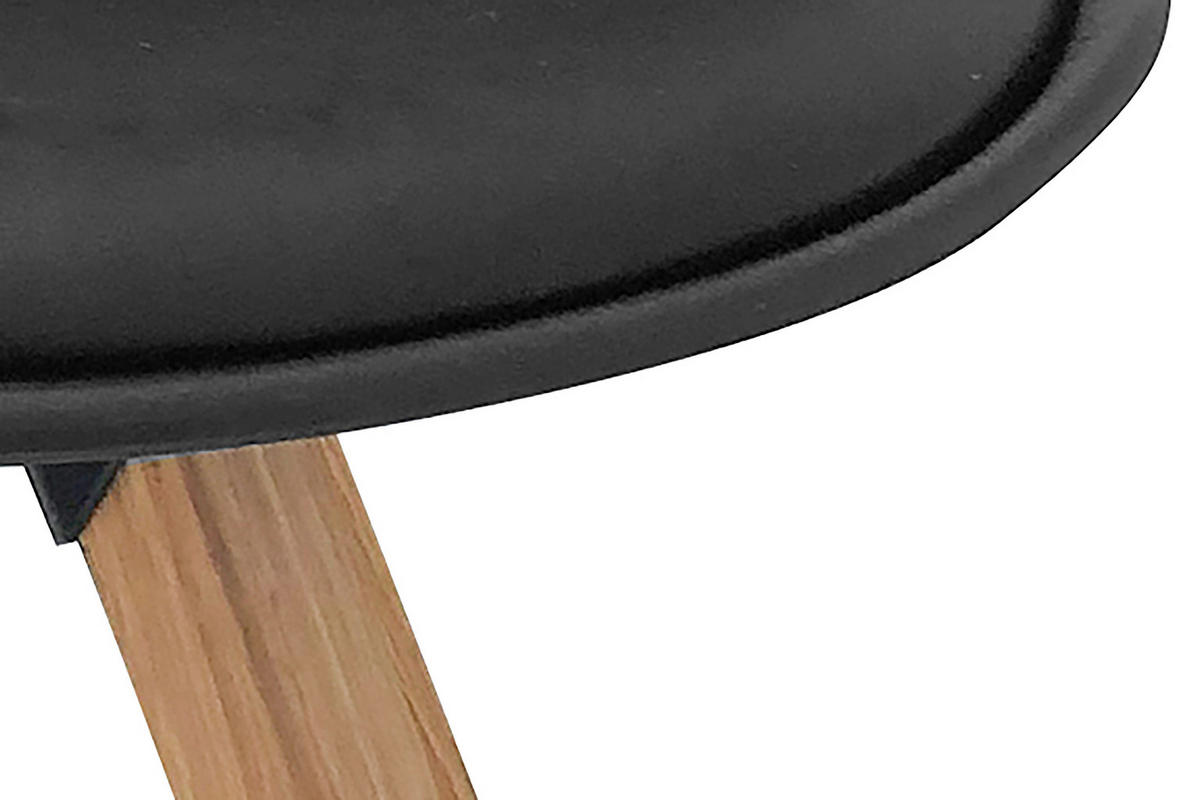 Stuhl KIRA  2er-Set schwarz schwarz Eiche Kunststoff Kunstleder Metall B/H/T: ca. 48x86x55,5 cm KIRA  2er-Set - Eiche/schwarz (48,00/86,00/55,50cm) - byLIVING