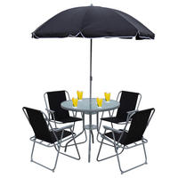 VCM Gartensitzgruppe Maxola schwarz Textilene B/H/L: ca. 75x74x75 cm Maxola - schwarz (75,00/75,00/74,00cm) - VCM