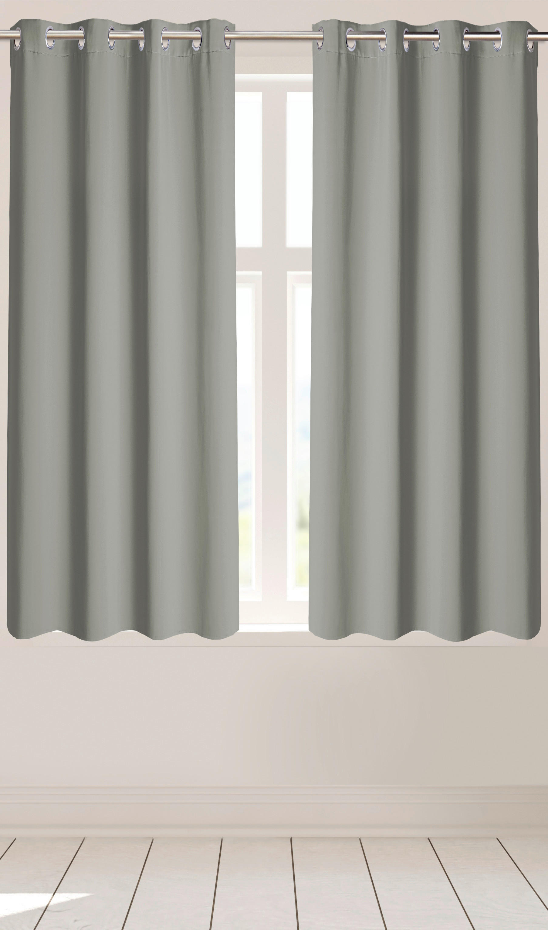 Ösenvorhang Verona silber B/L: ca. 140x145 cm Verona - silber (140,00/145,00cm)