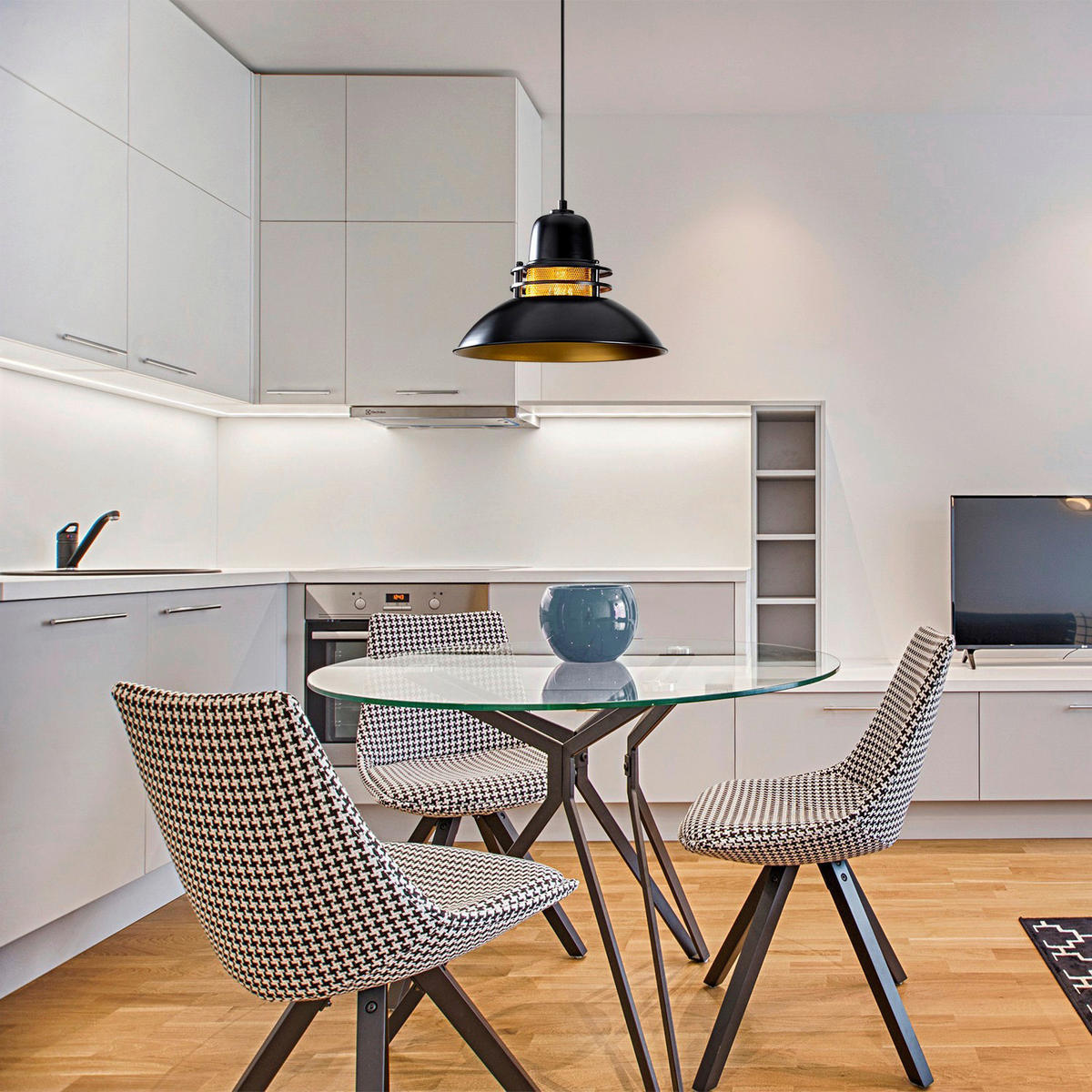 Opviq Pendelleuchte schwarz B/H/T/L/D: ca. 34x123x34x34x34 cm E27 1 Brennstellen Berceste - schwarz (34,00/34,00/123,00cm) - Opviq