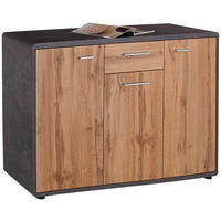 Kommode Fontana Beton Optik Eiche Wotan Nachbildung B/H/T: ca. 132x87x40 cm Fontana - Eiche (132,00/87,00/40,00cm)