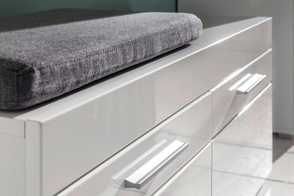 Sitzbank Amanda weiß Hochglanz B/H/T: ca. 91x42x38 cm Amanda - weiß (91,00/42,00/38,00cm) - Trendteam