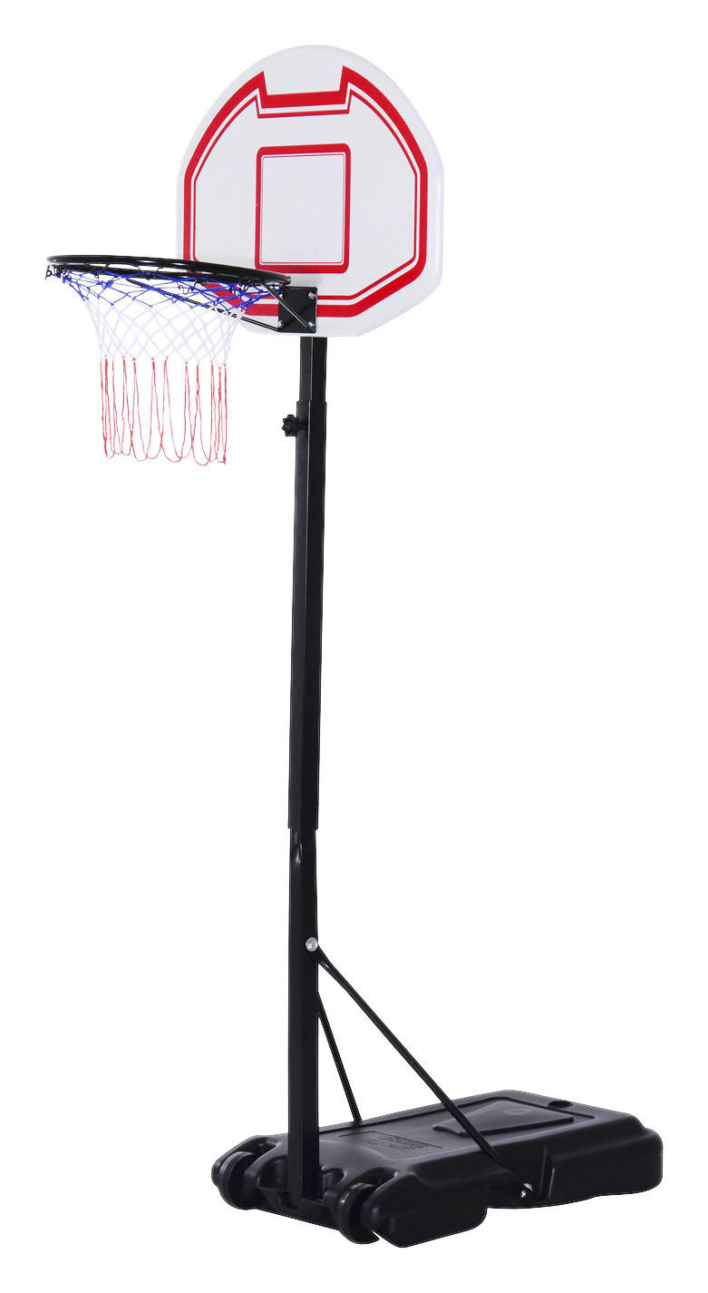 HOMCOM Basketballkorb schwarz B/H/L: ca. 73x210x74 cm Kinder_Basketballkorb - weiß/rot (74,00/73,00/210,00cm) - HOMCOM