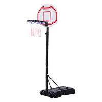 HOMCOM Basketballkorb schwarz B/H/L: ca. 73x210x74 cm Kinder_Basketballkorb - weiß/rot (74,00/73,00/210,00cm) - HOMCOM