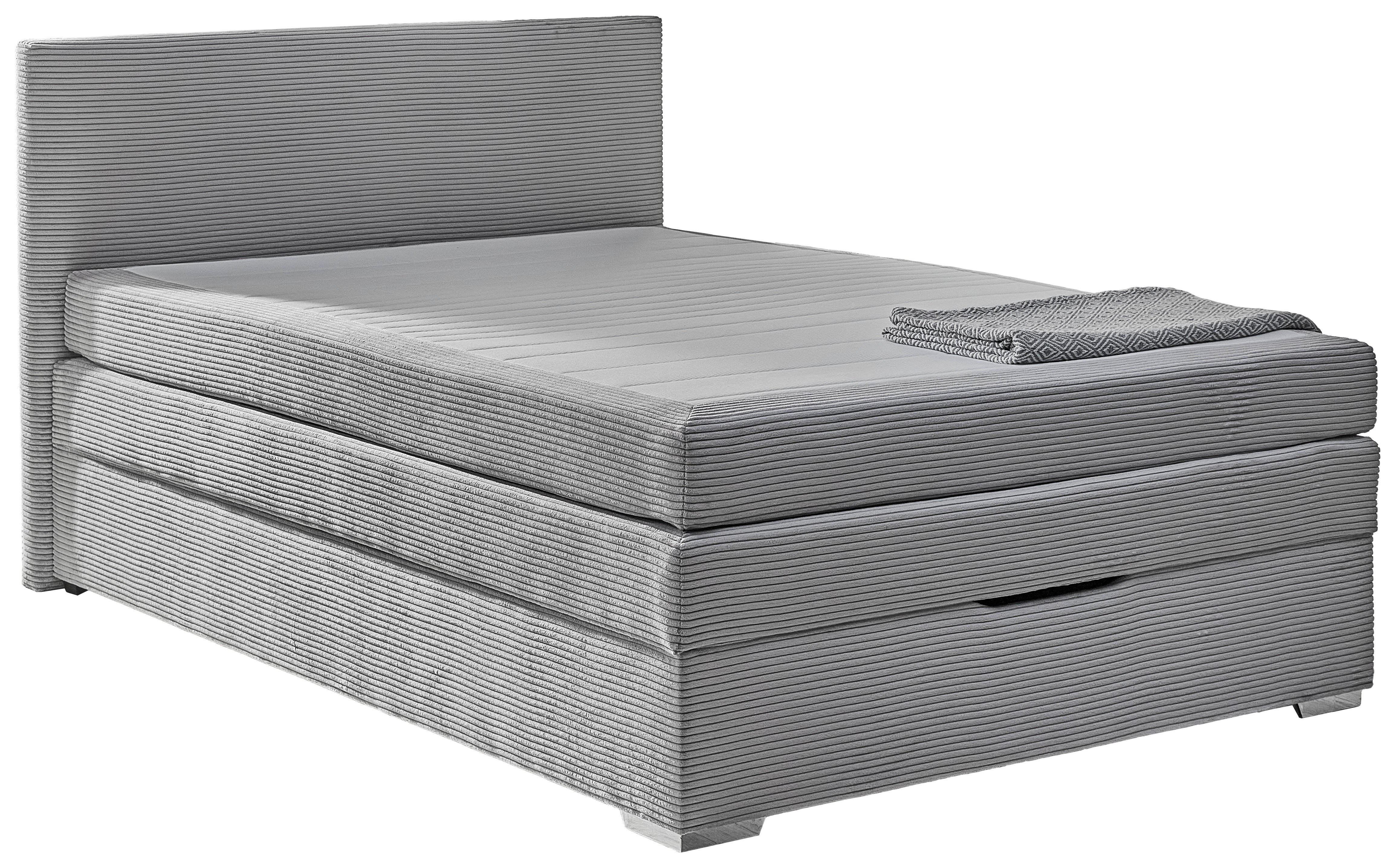 Boxspringbett Porto grau Liegefläche B/L: ca. 140x200 cm Porto - grau (147,00/105,00/211,00cm)