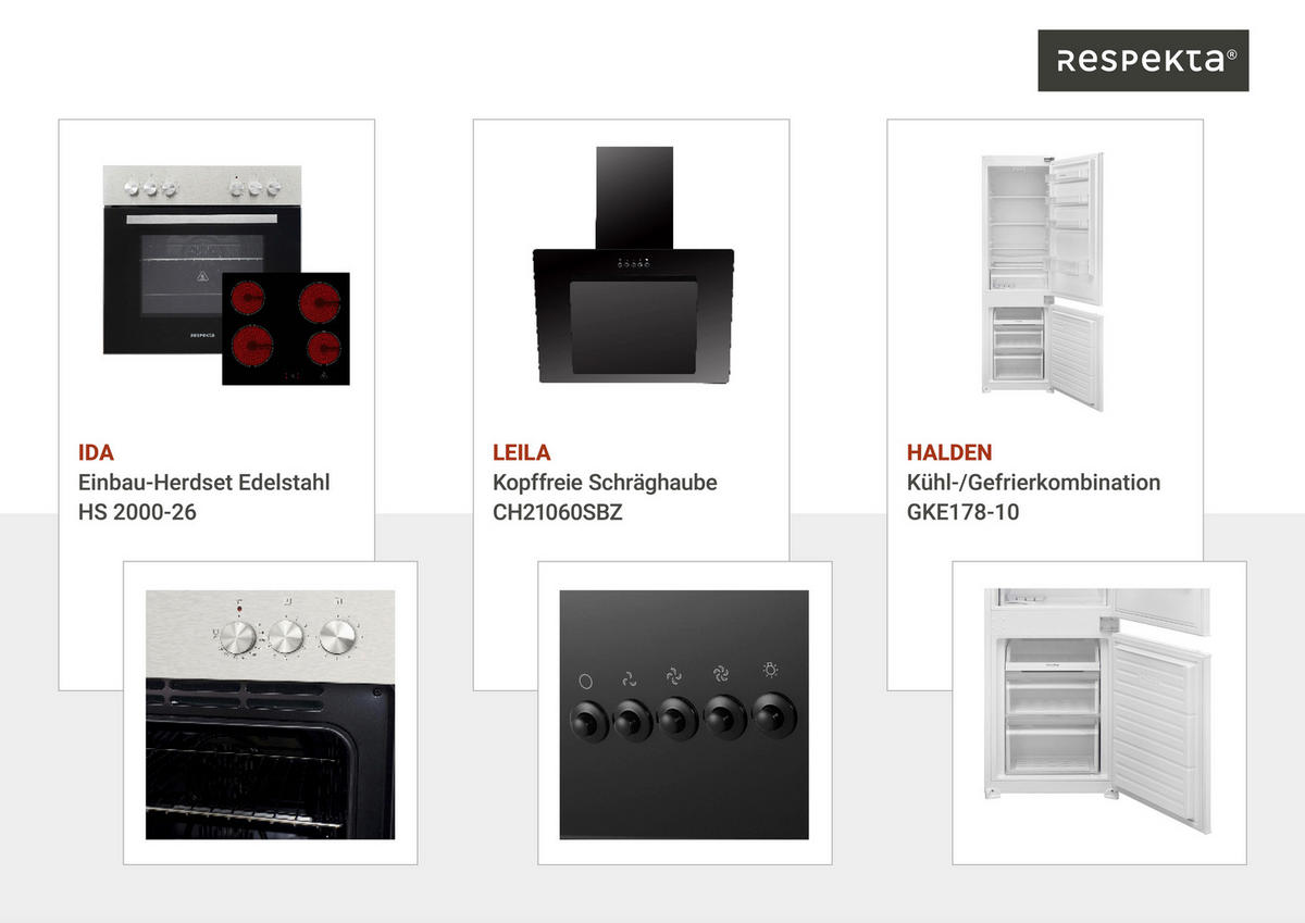 Respekta Winkelküche Malia Beton Optik B/H/T: ca. 280x200x172 cm Malia - Beton/weiß (280,00/200,00/172,00cm) - Respekta