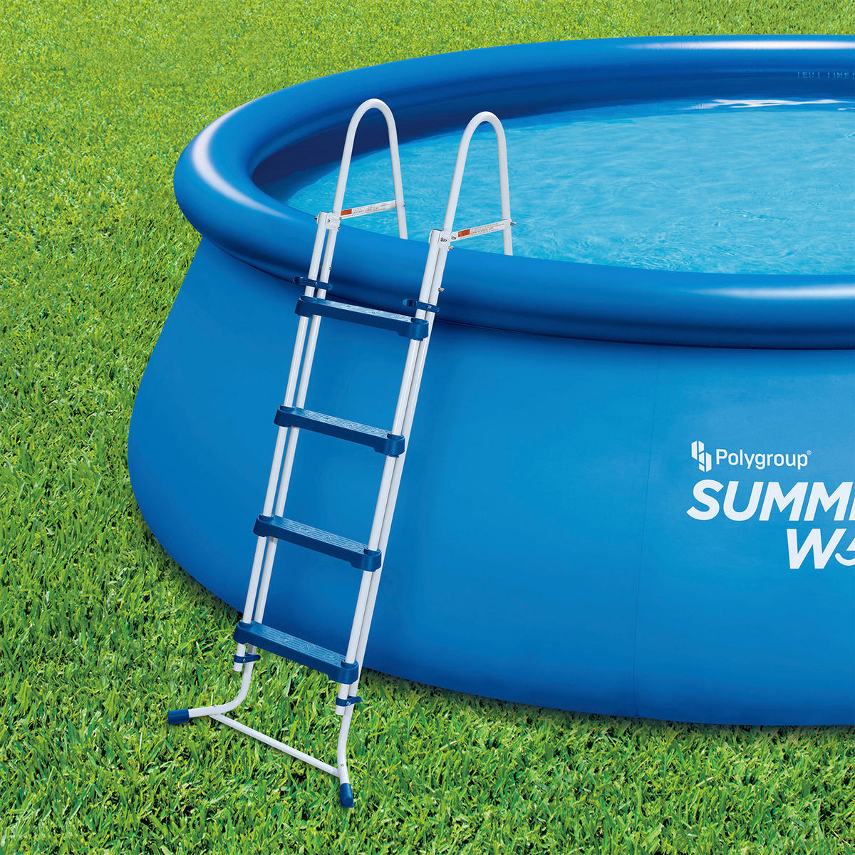 Summer Waves Poolleiter blau Kunststoff H: ca. 132 cm Poolleiter - blau/weiß (132,00cm) - Summer Waves
