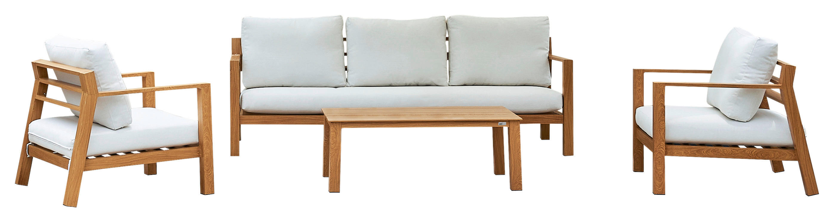 AXI Outdoor Living Loungeset Orla braun Metall B/H/L: ca. 223,5x73,5x89 cm Orla - braun/beige (89,00/223,50/73,50cm) - AXI Outdoor Living