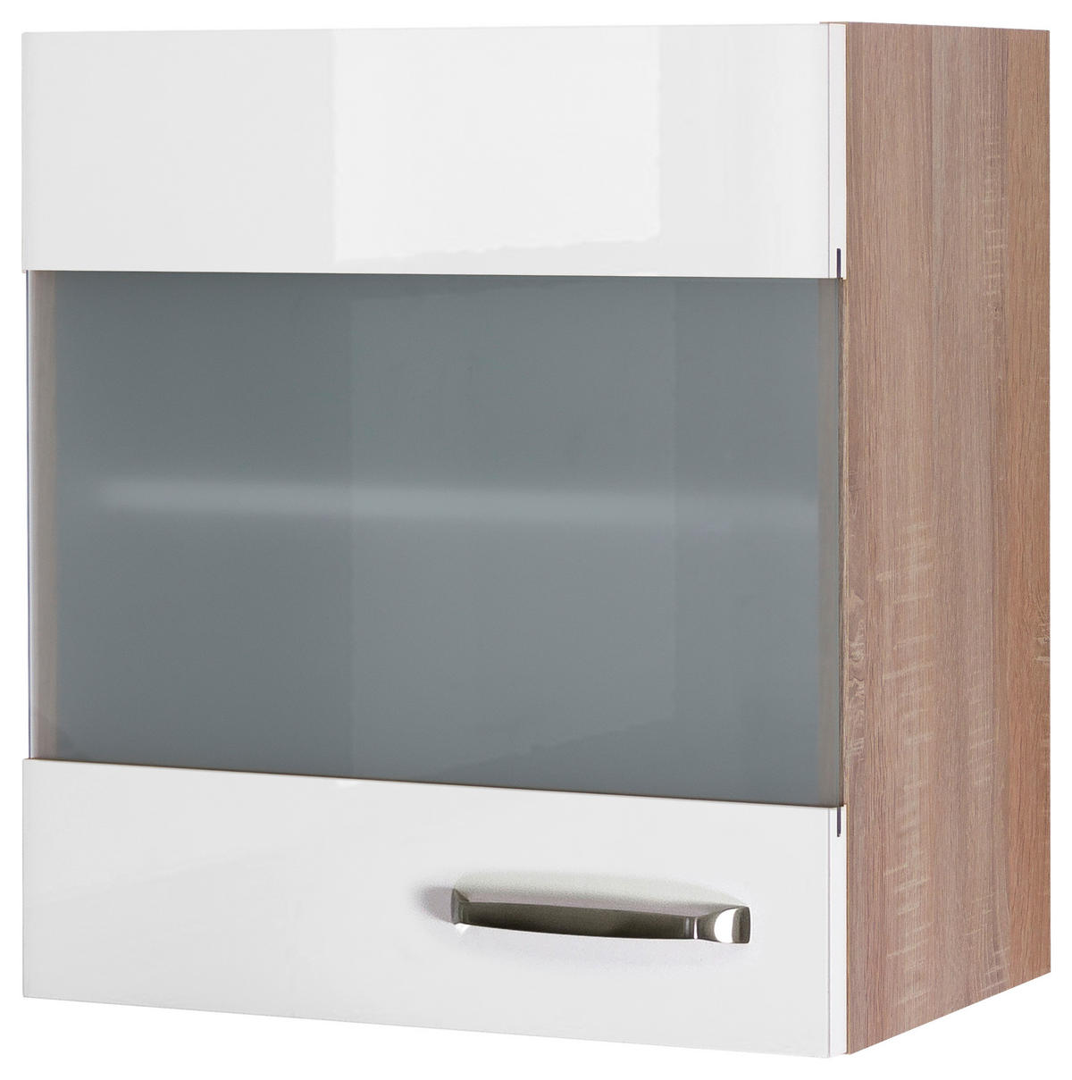 Hängeschrank Valero weiß Hochglanz B/H/T: ca. 50x54,8x32 cm Valero - Eiche/weiß (50,00/54,80/32,00cm) - Flex-Well