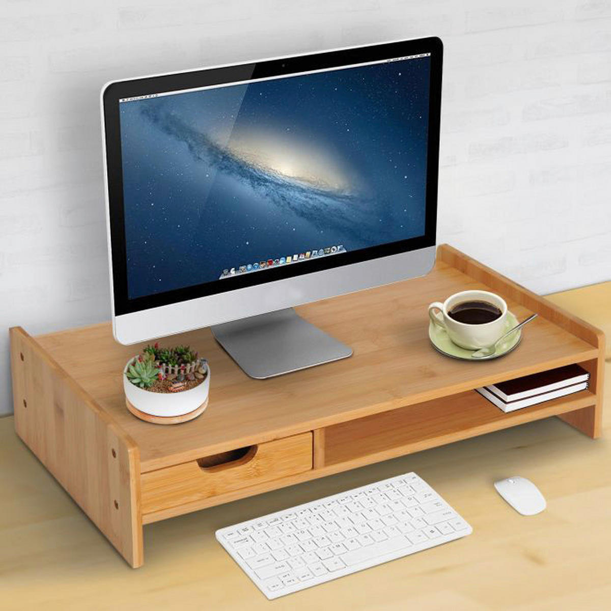HOMCOM Monitorständer 920-042 920-042 natur Monitorständer 920-042 - natur (49,00/12,00/26,00cm) - HOMCOM