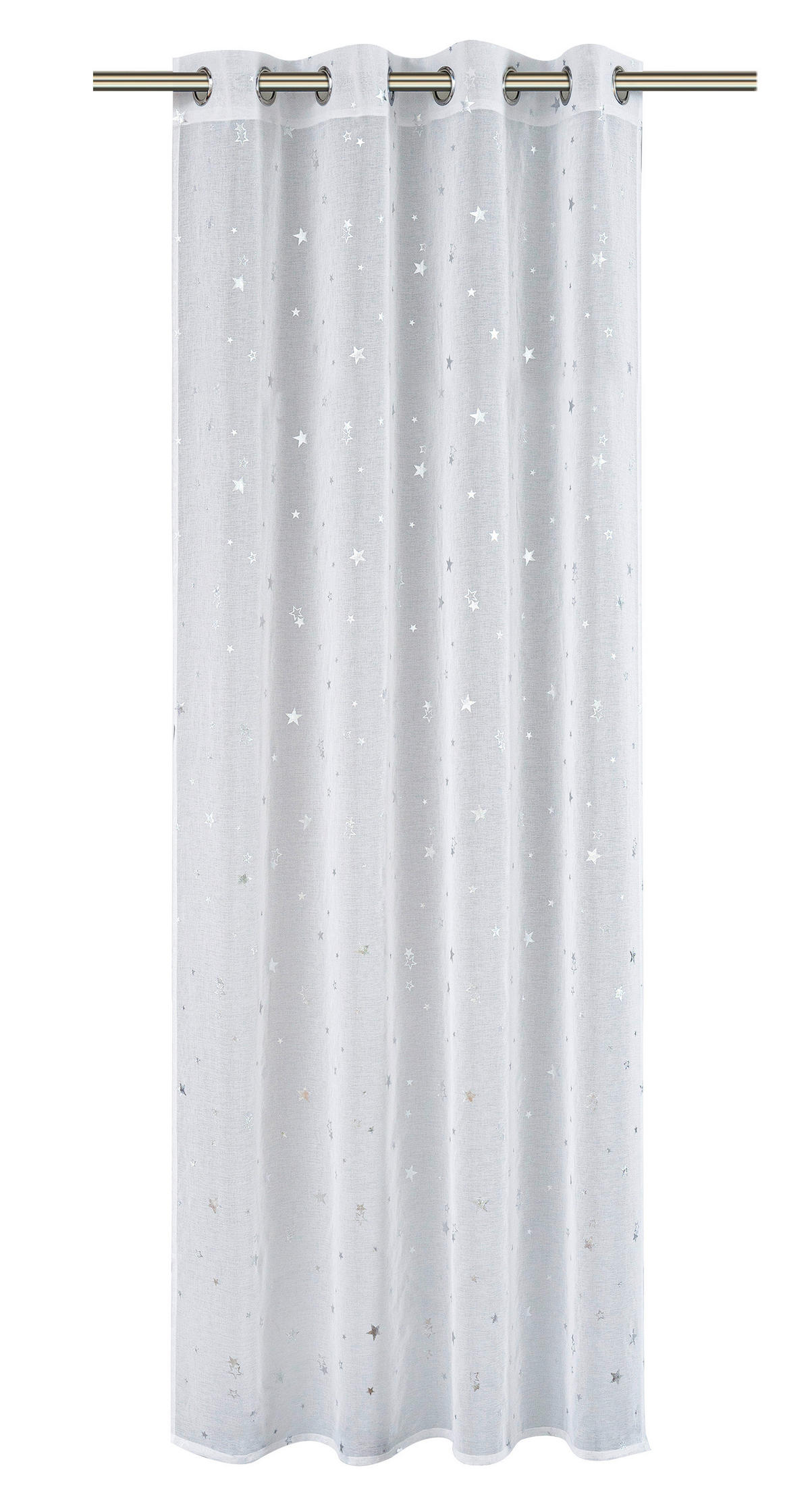 POCOline Ösenvorhang Stars 2 weiß B/L: ca. 140x245 cm Stars 2 - weiß/silber (140,00/245,00cm) - POCOline