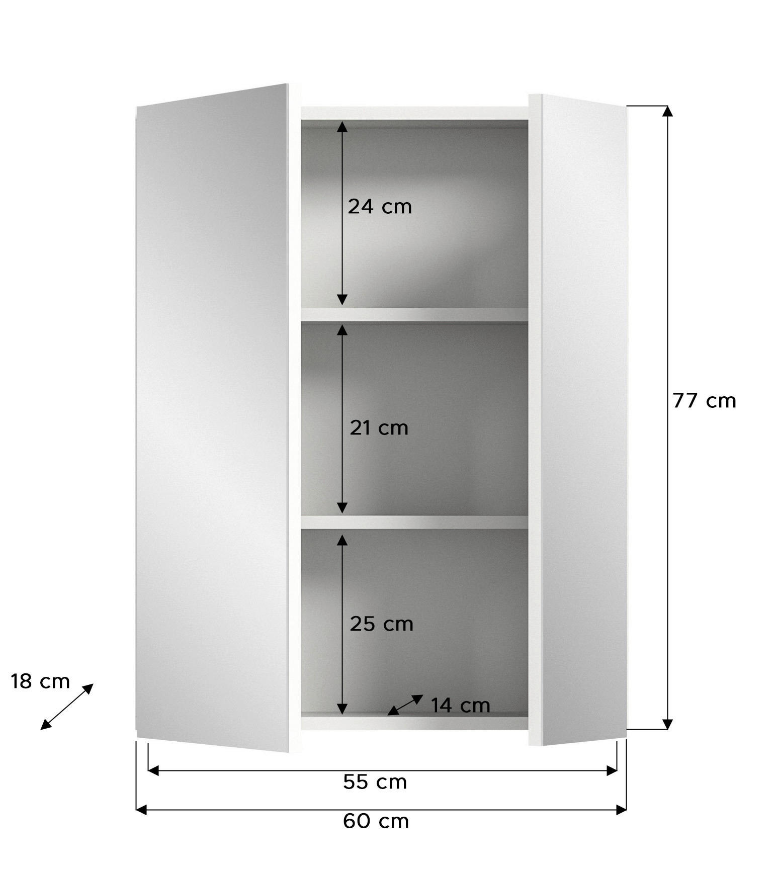 Spiegelschrank VIRA weiß B/H/T: ca. 82x77x18 cm VIRA - weiß (82,00/77,00/18,00cm) - xonox.home