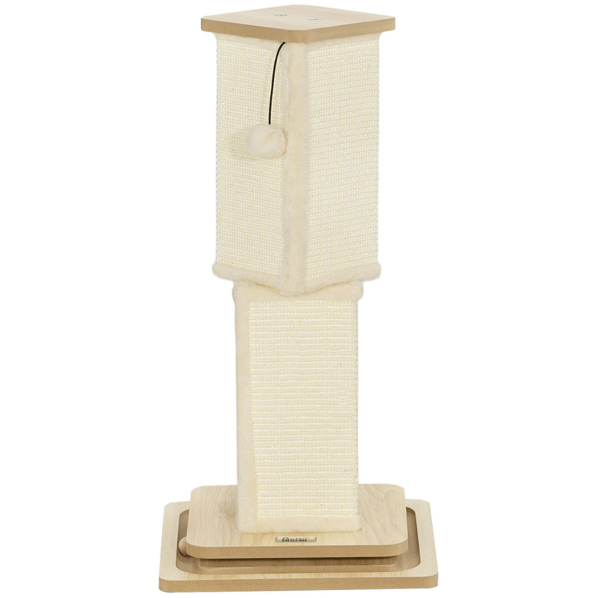PawHut Kratzstamm Eiche Sisal B/H/L: ca. 34x67x34 cm Kratzstamm - Eiche (34,00/34,00/67,00cm) - PawHut