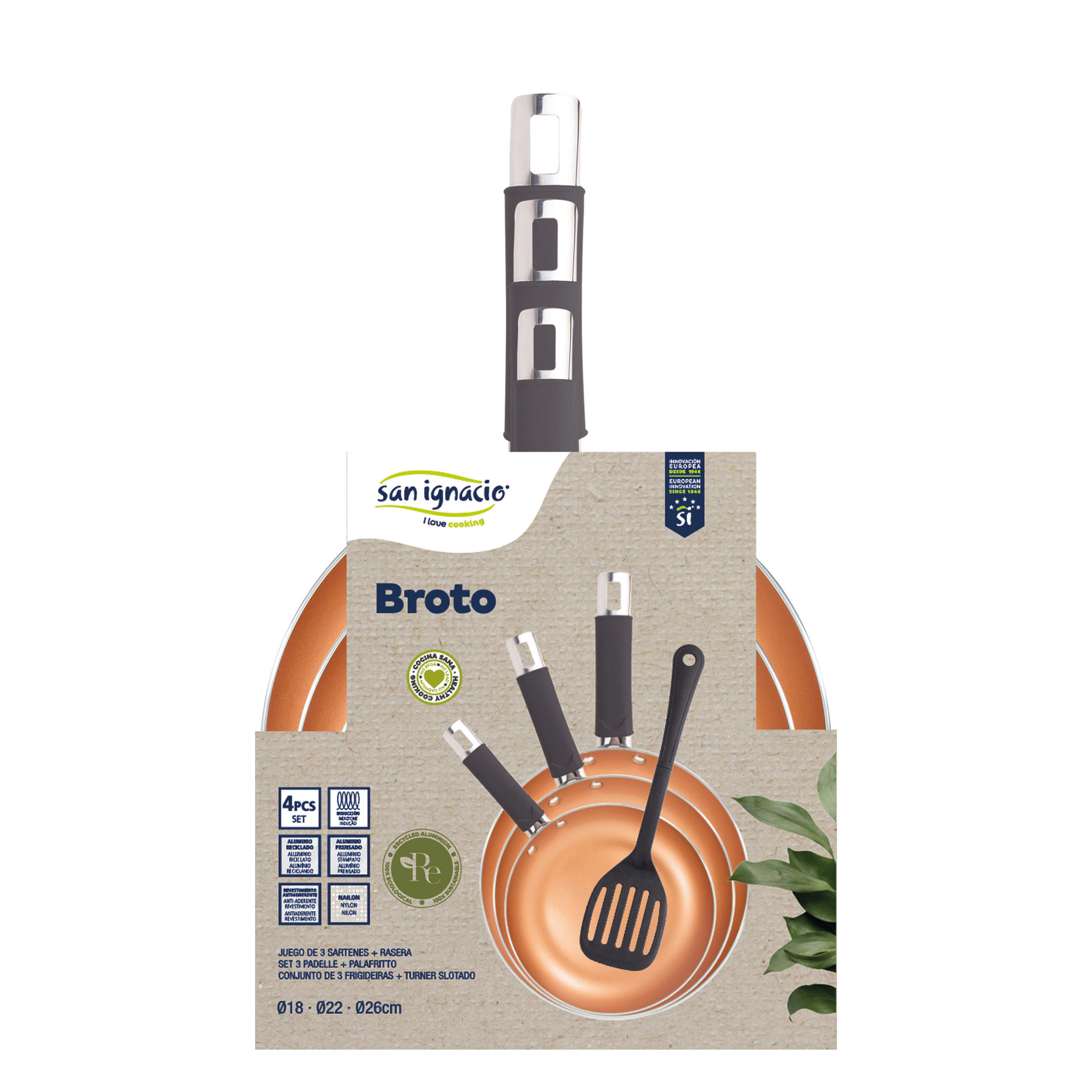 Thumbnail - SAN IGNACIO Pfannenset BROTO REECO orange Aluminium 3 tlg.