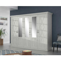 Kleiderschrank  weiß Pinie Nachbildung B/H/T: ca. 268,3x205,8x62,6 cm Kashmir_Kleiderschrank - weiß (268,30/205,80/62,60cm)