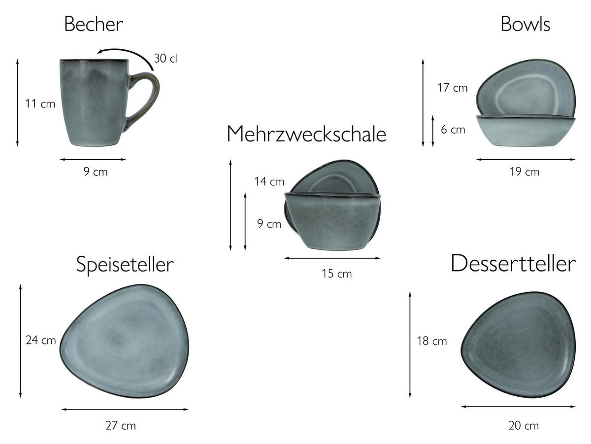 CreaTable Kombiservice CLOUDY CLOUDY - stone - CreaTable
