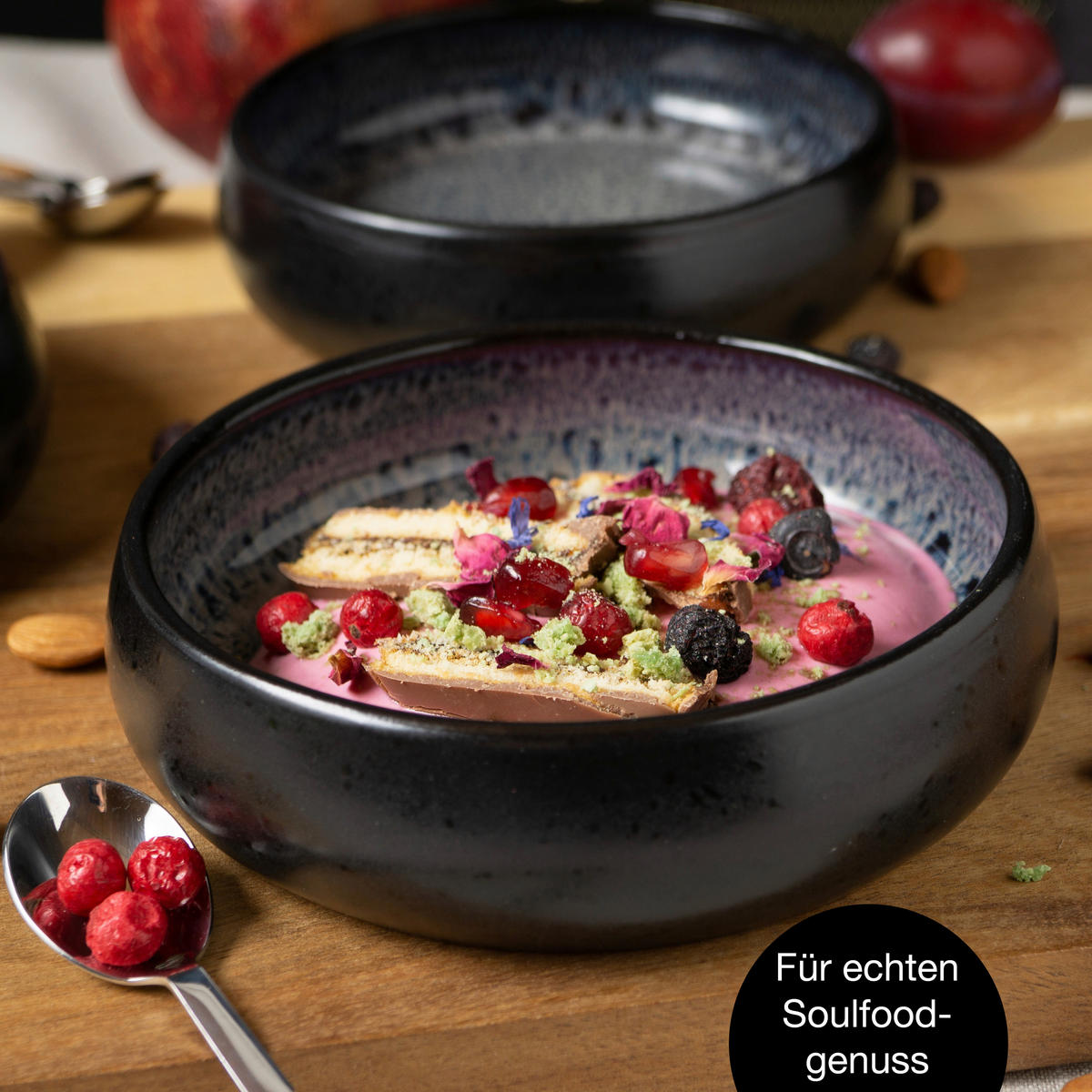 Moritz & Moritz Dessertschalen-Set grauschwarz Steinzeug H/D: ca. 5x19 cm Dessertschalen_4erSet - grauschwarz (19,00/5,00cm) - Moritz & Moritz
