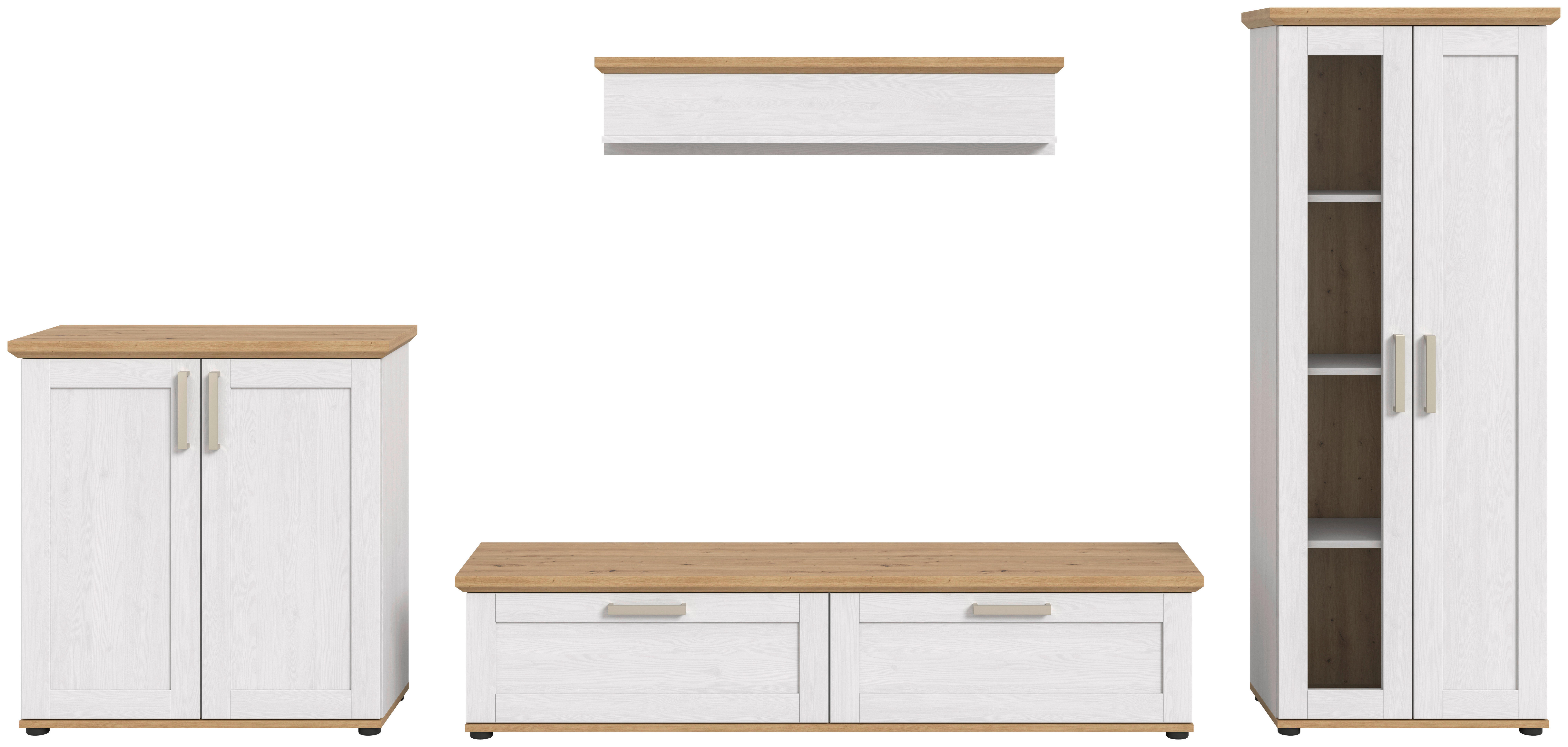 Wohnwand VERONA Lärche Nachbildung Eiche Nachbildung B/H/T: ca. 336x161x40 cm VERONA - Eiche/Lärche (336,00/161,00/40,00cm) - xonox.home
