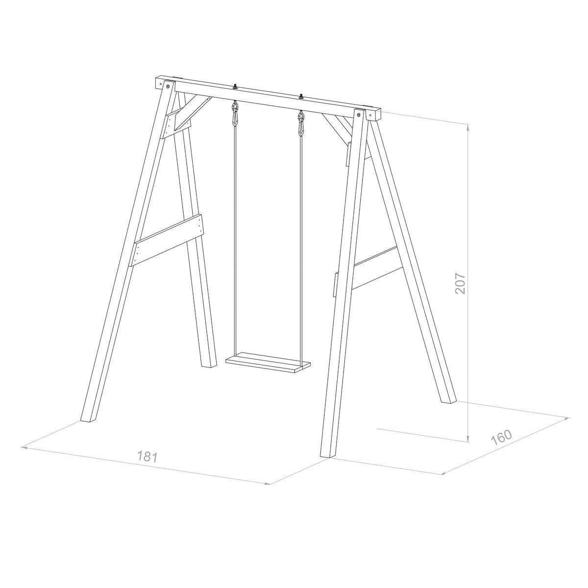 AXI Einzelschaukel braun B/H/T: ca. 181x207x160 cm Einzelschaukel Braun - braun/creme (181,00/207,00/160,00cm) - AXI