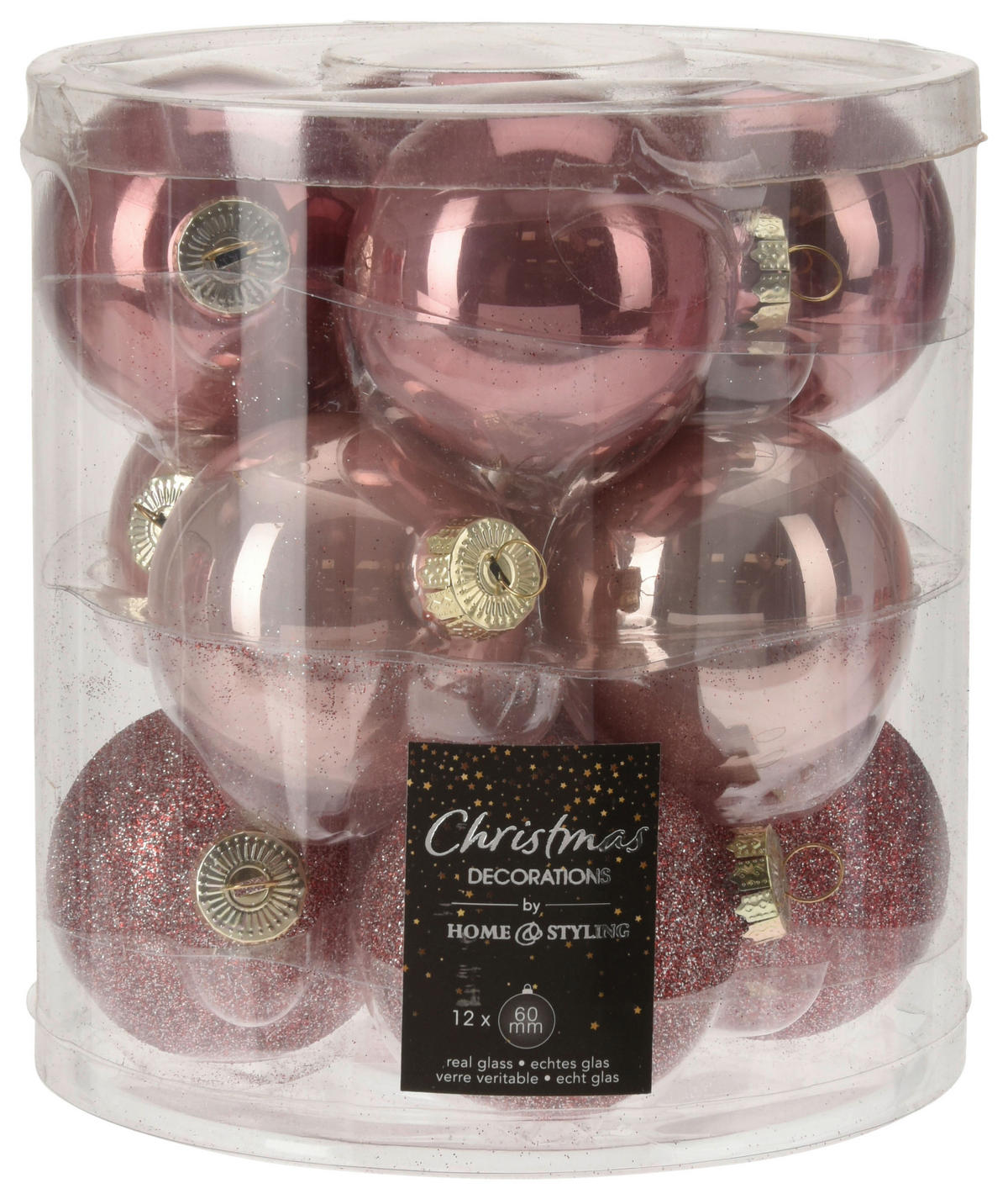 Weihnachtskugelset rosa D: ca. 6 cm Weihnachtskugeln_12erSet - rosa (6,00cm)