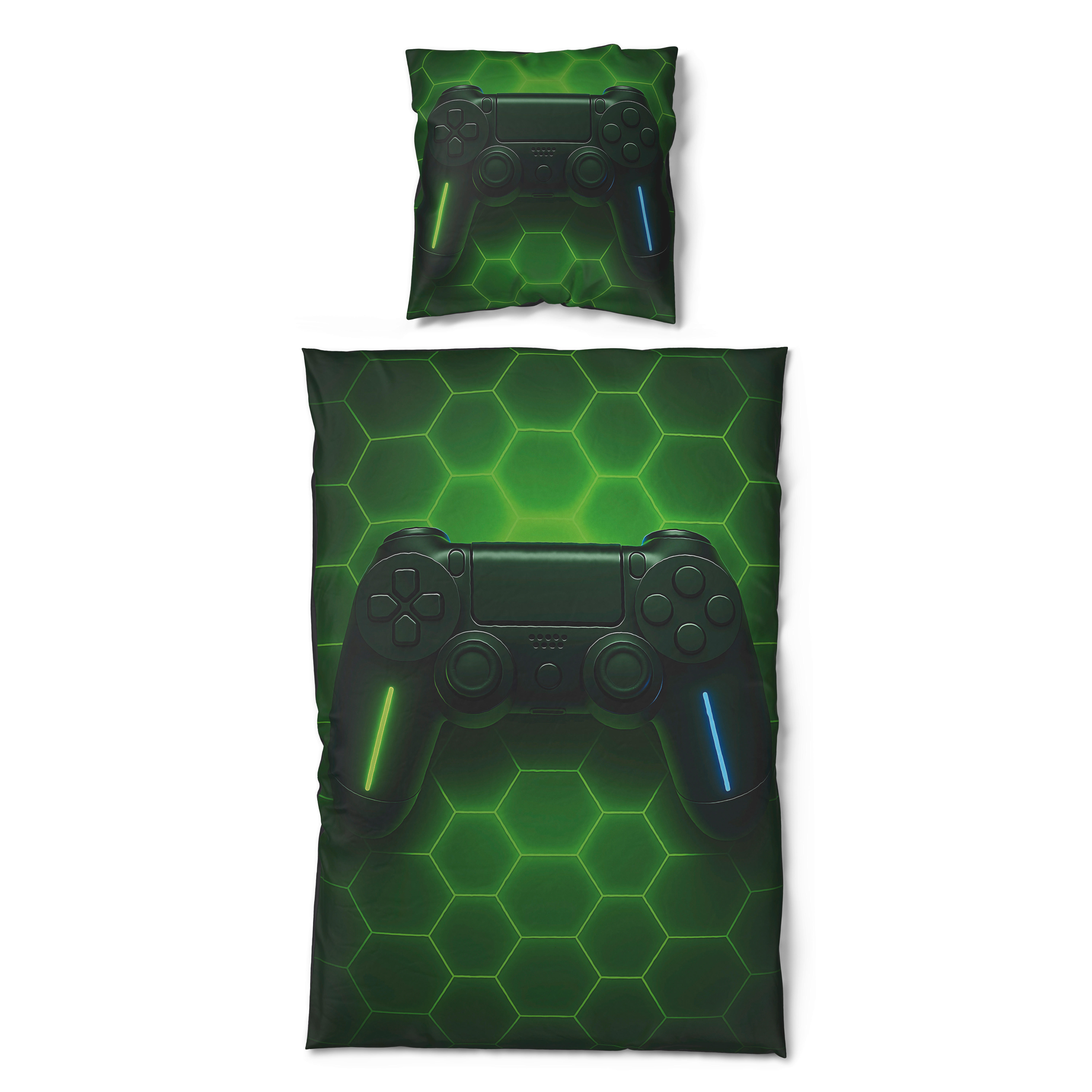 Microfaser Bettwäsche Bettwäsche_Microfaser Game 135x200 - grün (135,00/200,00cm)