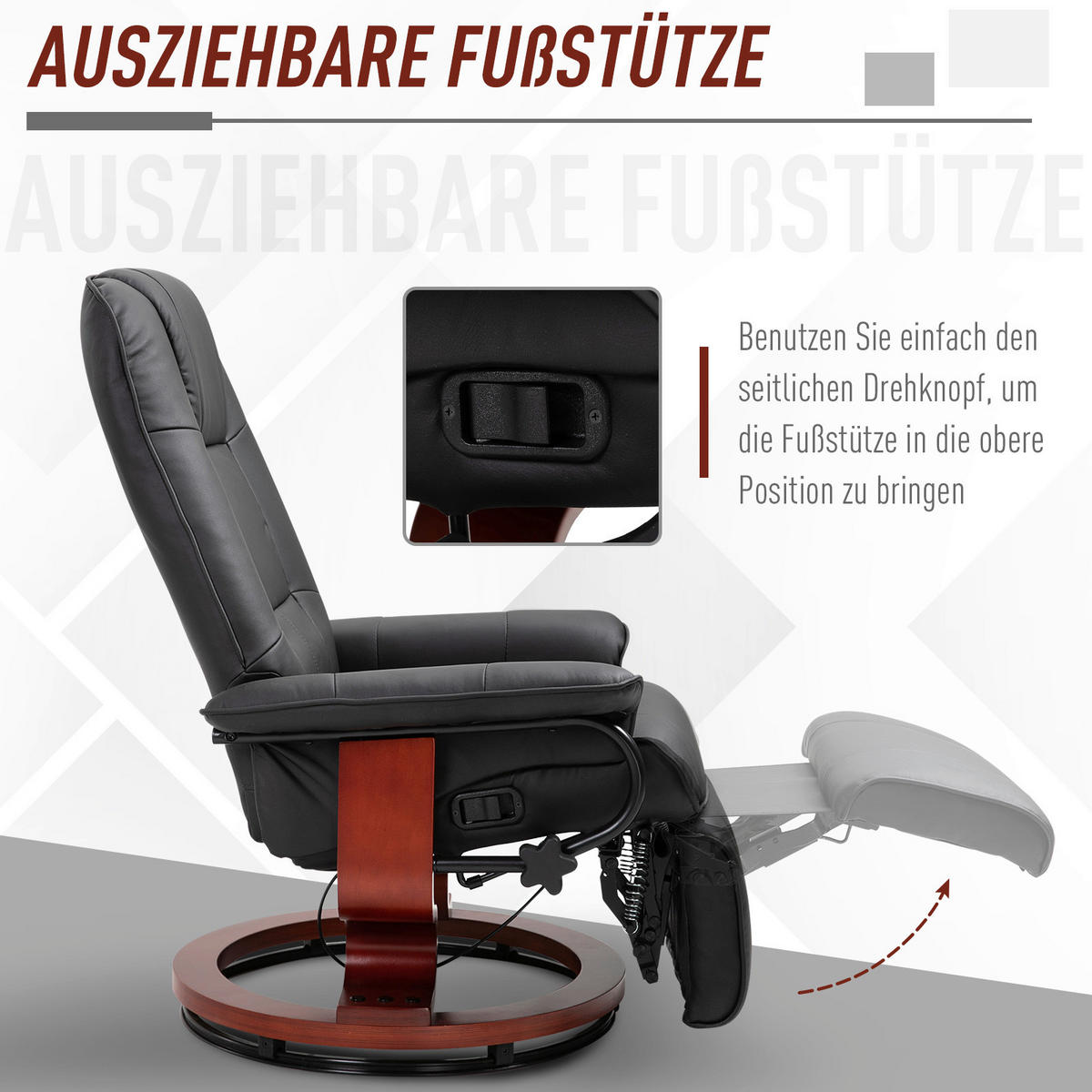 Sessel 833-621 schwarz B/H/T: ca. 78x100x87 cm 833-621 - schwarz (78,00/100,00/87,00cm) - HOMCOM