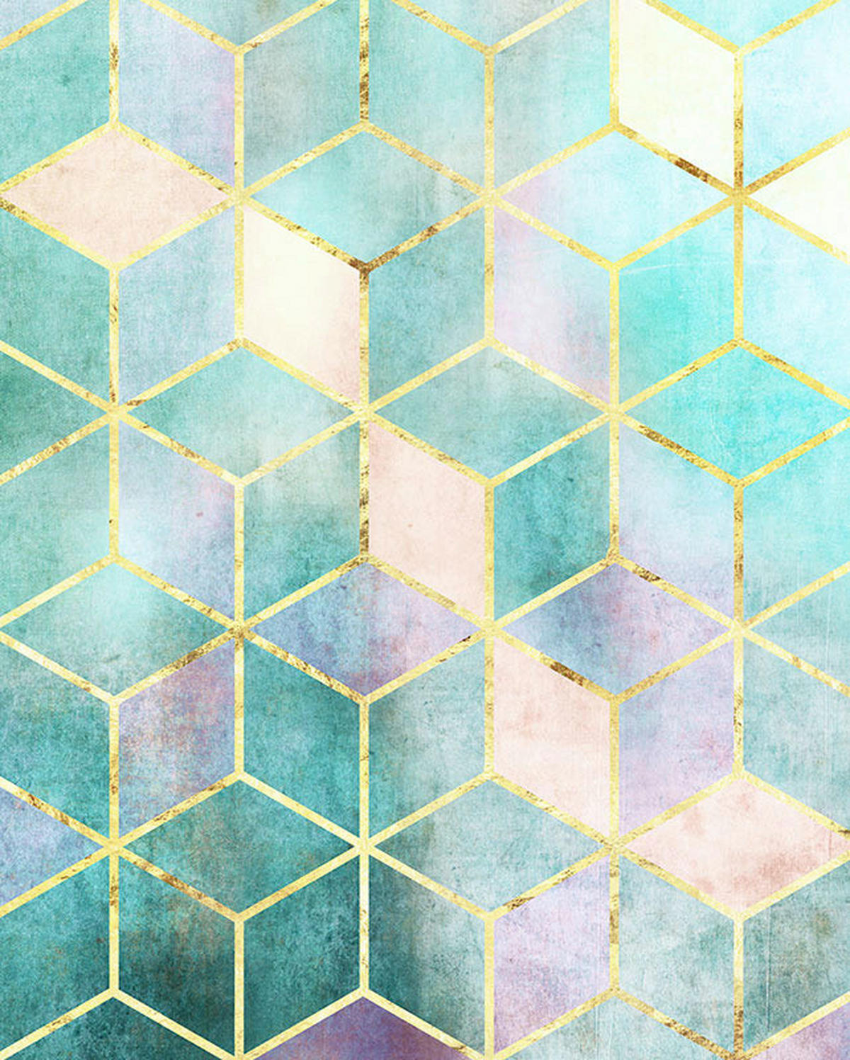 Komar Poster Mosaik Verde Abstrakt B/L: ca. 40x50 cm Mosaik Verde - (40,00/50,00cm) - Komar