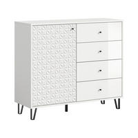 Highboard PRISMA weiß weiß Hochglanz B/H/T: ca. 110x96x40 cm PRISMA - weiß (110,00/96,00/40,00cm) - xonox.home