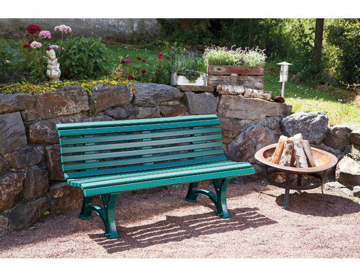 Blome Sitzbank Helgoland grün Kunststoff B/H/L: ca. 64x80x150 cm Helgoland - grün (150,00/64,00/80,00cm) - Blome