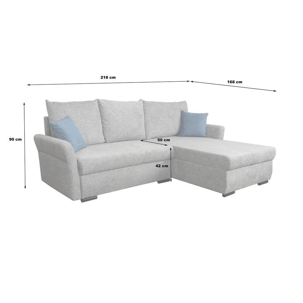 Thumbnail - Ecksofa Marseille II grau Webstoff B/H/T: ca. 218x90x168 cm