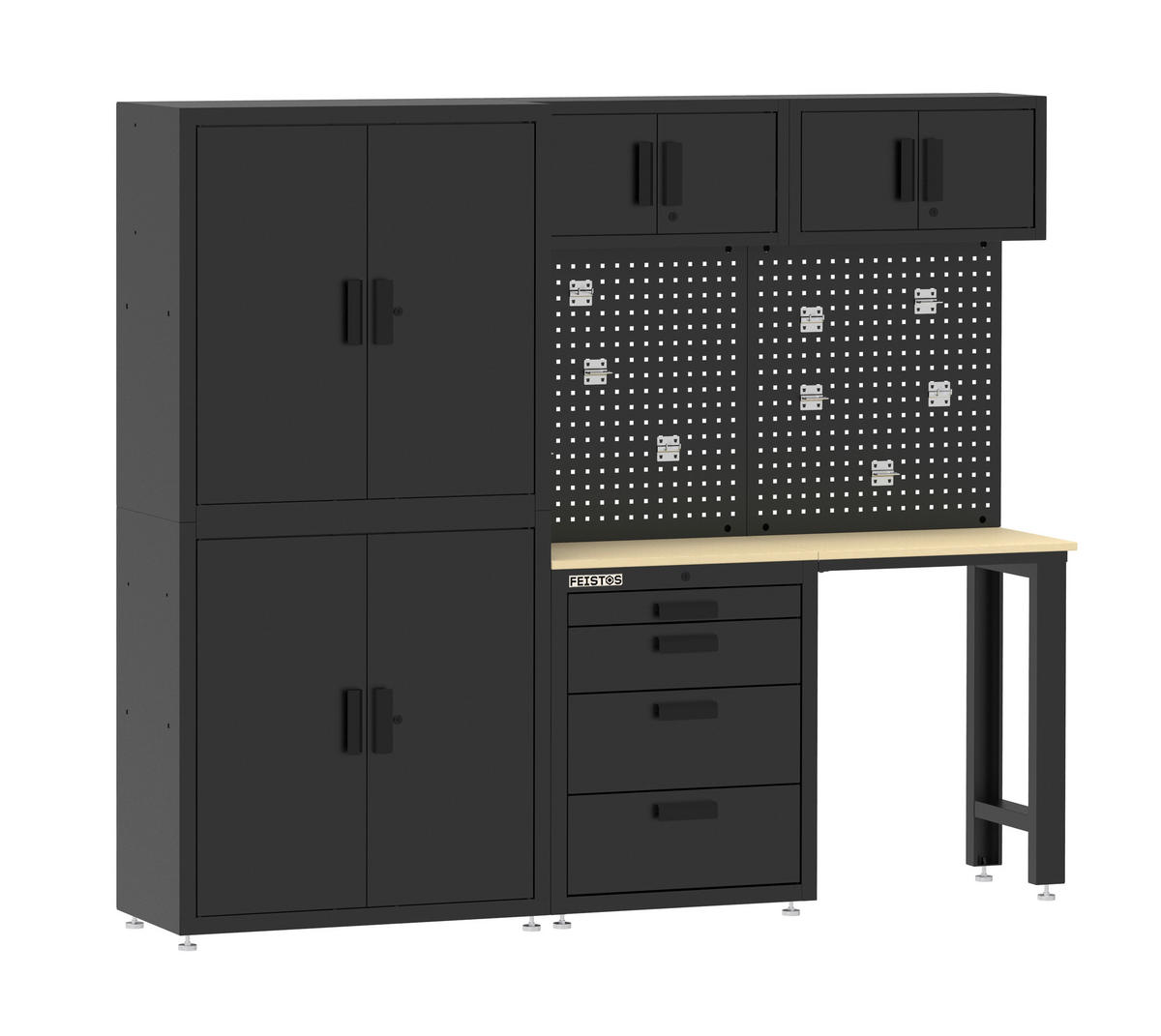 Werkzeugschrank Monos schwarz B/H/L: ca. 228x190x46 cm Monos - schwarz (46,00/228,00/190,00cm) - Feistos