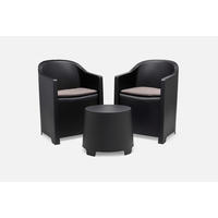 ProGarden Loungeset SET LUNA anthrazit Kunststoff SET LUNA - anthrazit - ProGarden