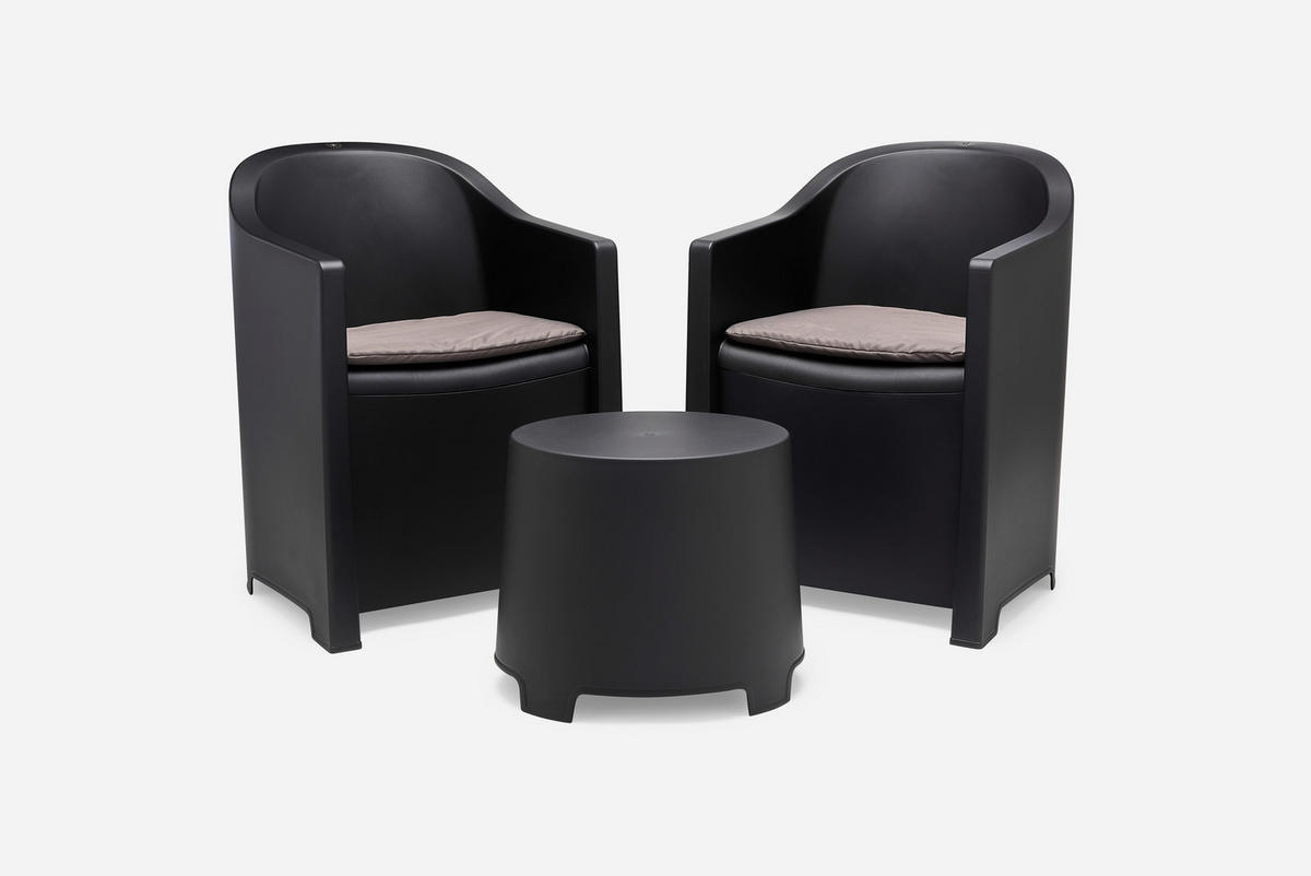 ProGarden Loungeset SET LUNA anthrazit Kunststoff SET LUNA - anthrazit - ProGarden