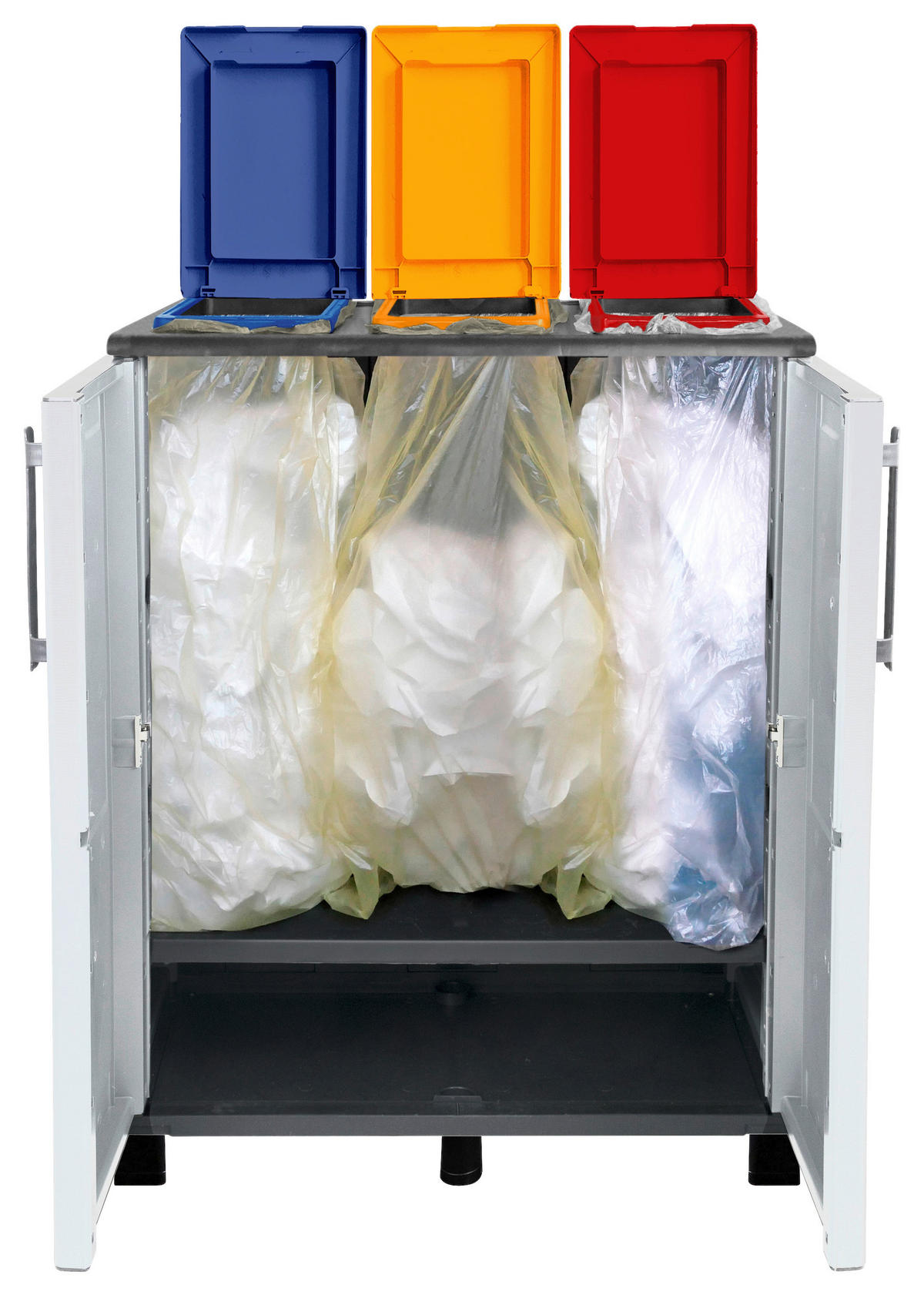 ArtPlast Mülltrennungsschrank Idea hellgrau Kunststoff B/H/T: ca. 68x90x37 cm Idea - hellgrau (68,00/90,00/37,00cm) - ArtPlast