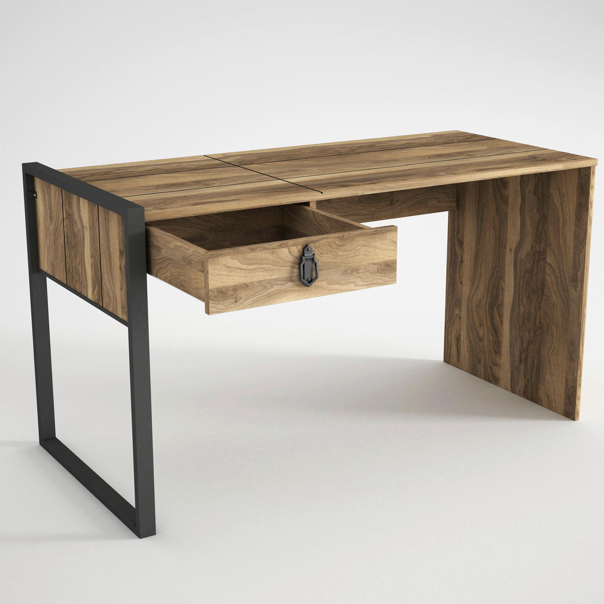 Schreibtisch Lost walnuss Nachbildung B/H/T: ca. 124x76x60 cm Lost - walnuss (124,00/76,00/60,00cm) - moebel17