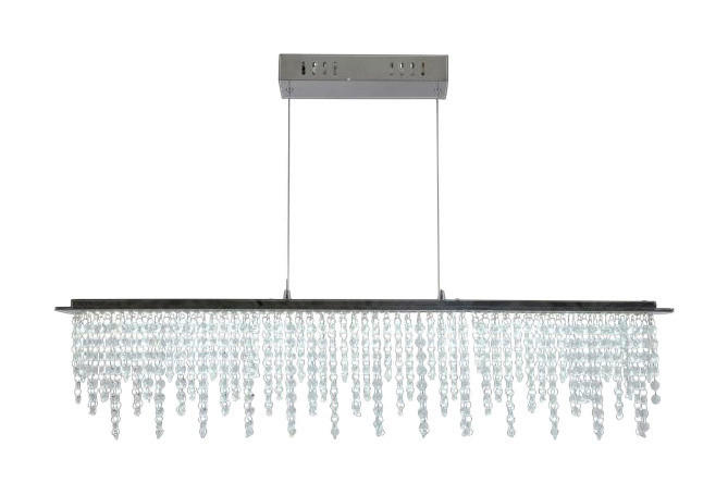 Näve Leuchten LED Pendelleuchte Chrom klar Metall Glas B/H/T: ca. 120x150x12 cm null 1 Brennstellen Diamonds - klar/Chrom (120,00/150,00/12,00cm) - Näve Leuchten