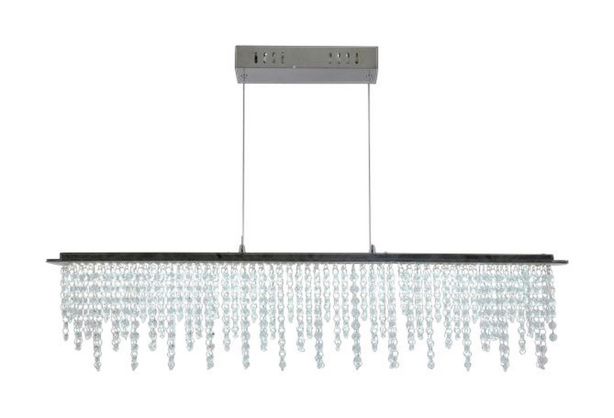 Näve Leuchten LED Pendelleuchte Chrom klar Metall Glas B/H/T: ca. 120x150x12 cm null 1 Brennstellen Diamonds - klar/Chrom (120,00/150,00/12,00cm) - Näve Leuchten