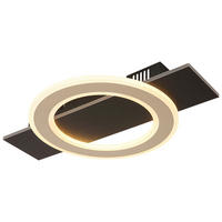 GLOBO LED-Deckenleuchte JAYDEN 48034A-18 dunkelbraun champagner mattschwarz Kunststoff Metall MDF B/H/L: ca. 44x5,2x29 cm 1 Brennstellen JAYDEN - dunkelbraun/champagner (29,00/44,00/5,20cm) - GLOBO