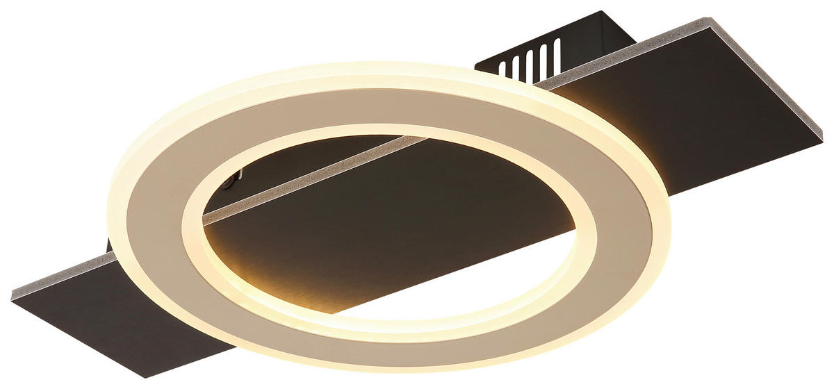 GLOBO LED-Deckenleuchte JAYDEN 48034A-18 dunkelbraun champagner mattschwarz Kunststoff Metall MDF B/H/L: ca. 44x5,2x29 cm 1 Brennstellen JAYDEN - dunkelbraun/champagner (29,00/44,00/5,20cm) - GLOBO